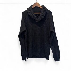 Marc Anthony Charcoal Shawl Collar Wool Blend Sweater XL